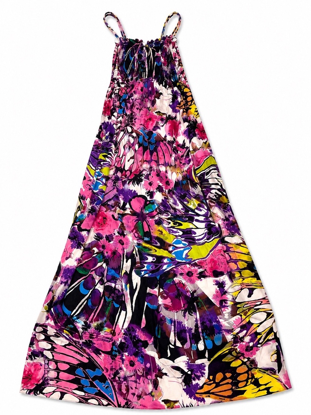 Cache Pink & Purple Floral Butterfly Maxi Dress